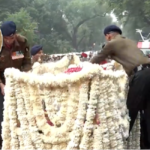 The funeral procession of former Prime Minister Manmohan Singh has begun