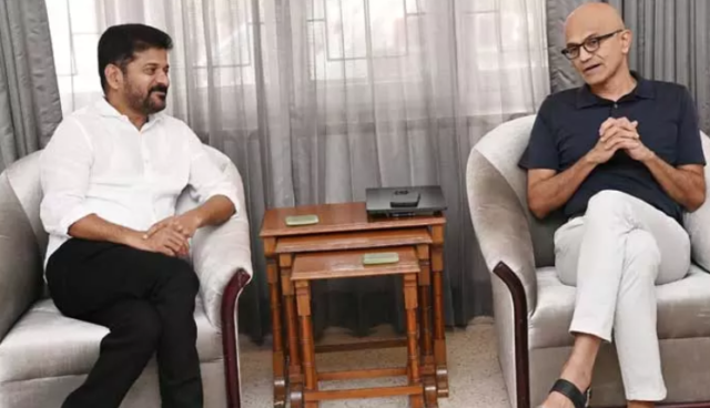 revanth with satyanadella