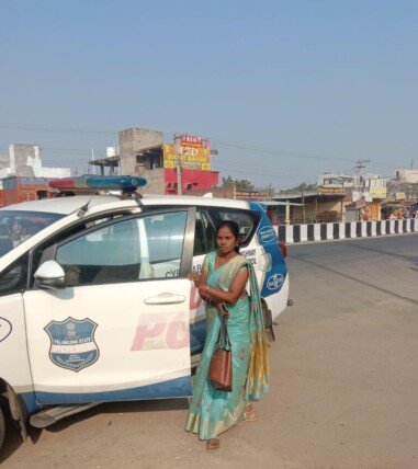 To the test center in a patrolling vehicle