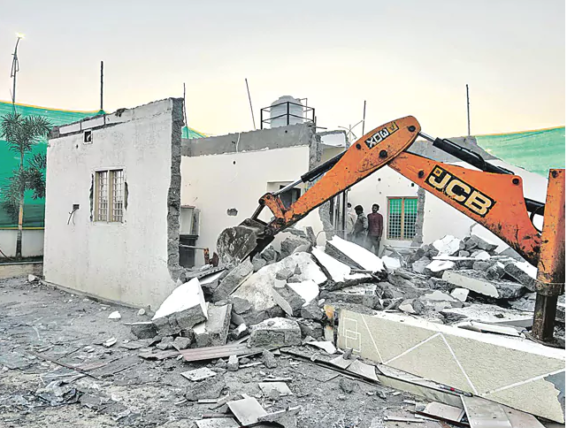 Demolition of illegal buildings in Mandakrishna Madiga