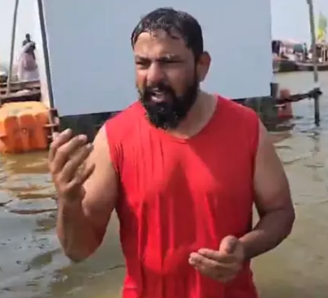 MLA Rajasingh took holy bath in Maha Kumbh Mela