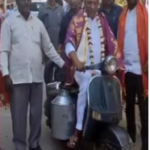 Former minister Mallareddy again on milk cart
