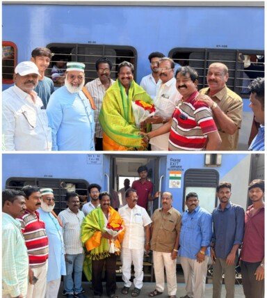 నెల్లూరు రైల్వే స్టేషన్‌లో జనసేన నేత బుల్లెట్ ధర్మారావుకు ఘన సత్కారం
