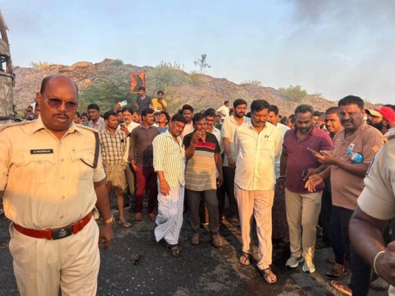 మార్కాపురం ప్రమాదం.. ఘటనాస్థలానికి ఎమ్మెల్యే కందుల నారాయణరెడ్డి