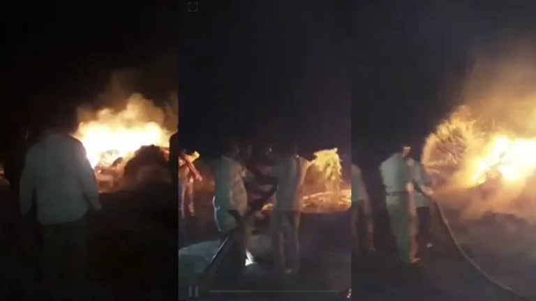 దుండగుల దురాగతం.. రైతు శ్రమకు నిప్పులు